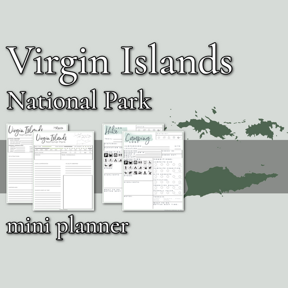 Virgin Islands National Park Mini Planner // Printable PDF, fillable/editable
